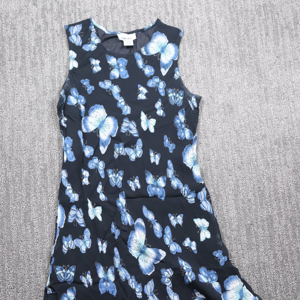 VTG American Angel Black Butterfly Sleeveless Dress 8P Y2K Fairycore